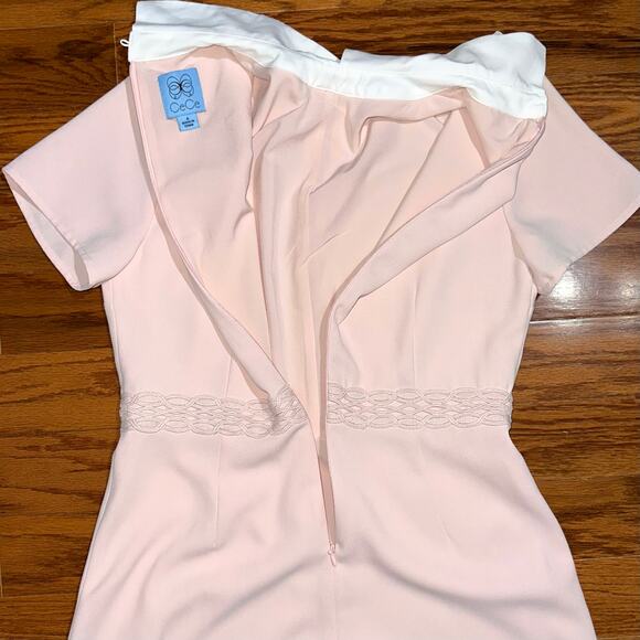 CeCe Blush Pink Peter Pan Collar Short Sleeve Fit & Flare Dress Size 4 - Picture 9 of 14